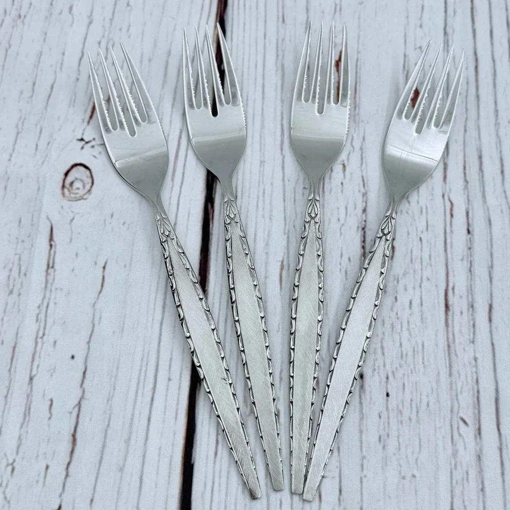 Oneida‎ Community Stainless Venetia 4 Cocktail Seafood Forks 6 Inch MCM 1968